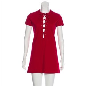 Red reformation mini dress